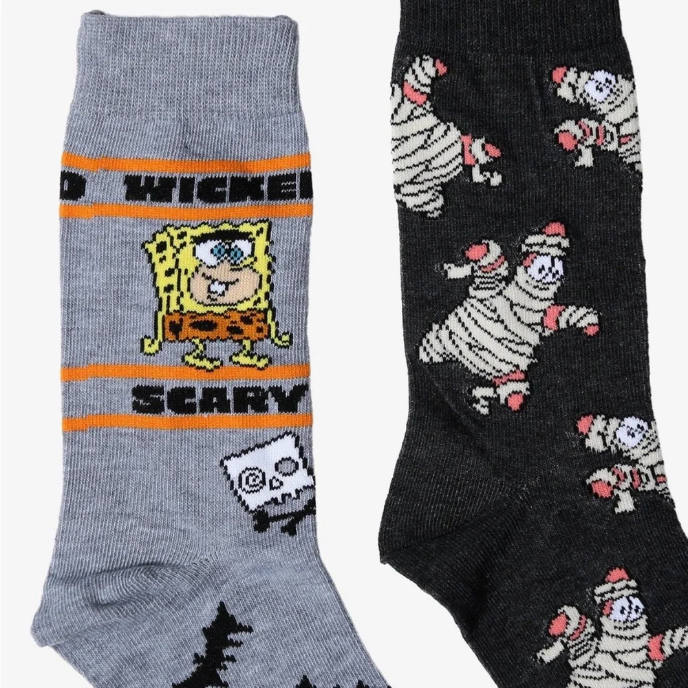 SpongeBob SquarePants Halloween Crew Socks 2‎ Pack Hot Topic